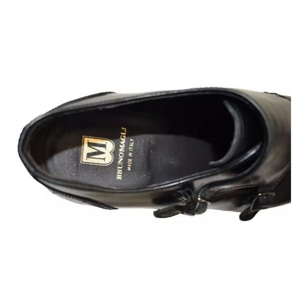 New! Bruno Magli Dali Monk Strap Loafer Black Leather Size 10 M DD405 main image 5